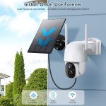 Solar-Powered Wireless Security Camera with Spotlight