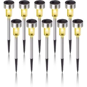 10-Pack Solar LED Stake Lights for Outdoor Decor