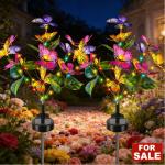 2-Pack LED Solar Butterfly Garden Lights