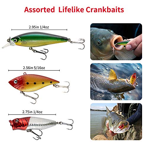 Freshwater Fishing Lures Tackle Kit for Bass Trout