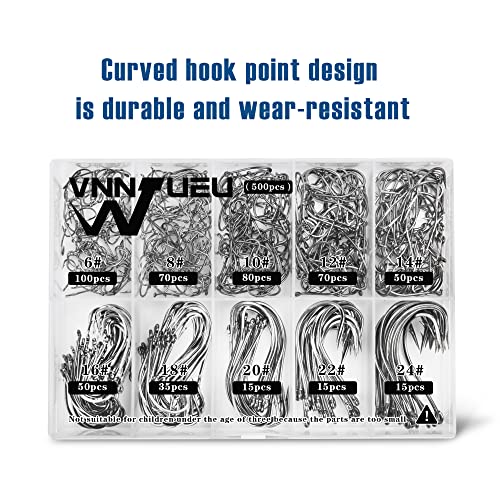 500 Pcs Circle Fishing Hooks for All Waters