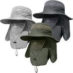 3 Pack Men's Fishing Hat with Sun Protection