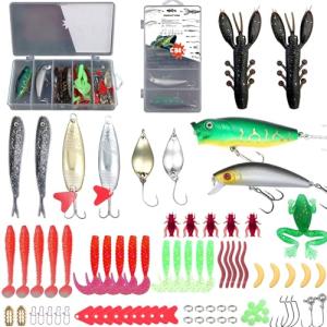 84PCS Fishing Lures Tackle Box Bass Kit