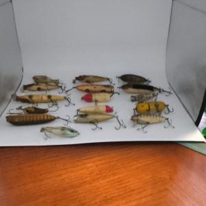 Vintage Wooden and Plastic Fishing Lure Set