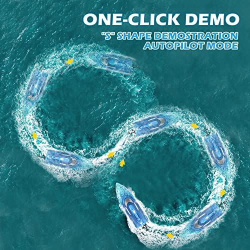 DEERC High-Speed LED RC Boat for Pools