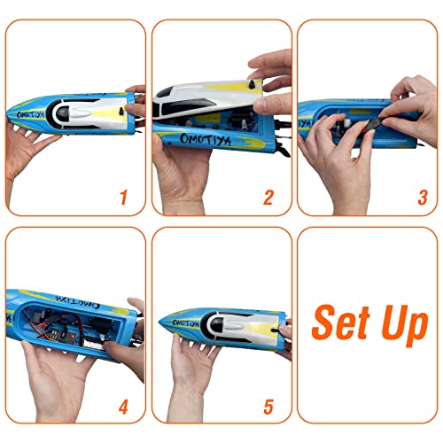 OMOTIYA High-Speed Remote Control Boat for Kids