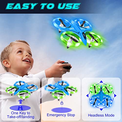 LED Night Lights Drone, One Key Take Off Landing