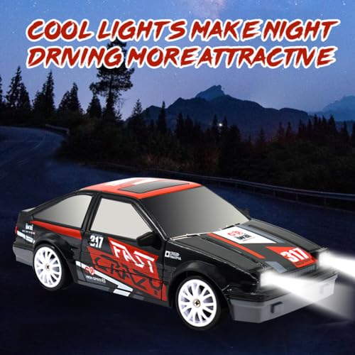 AGNEVE 1:24 RC Drift Car - LED Lights - Remote Control - 2.4GHz