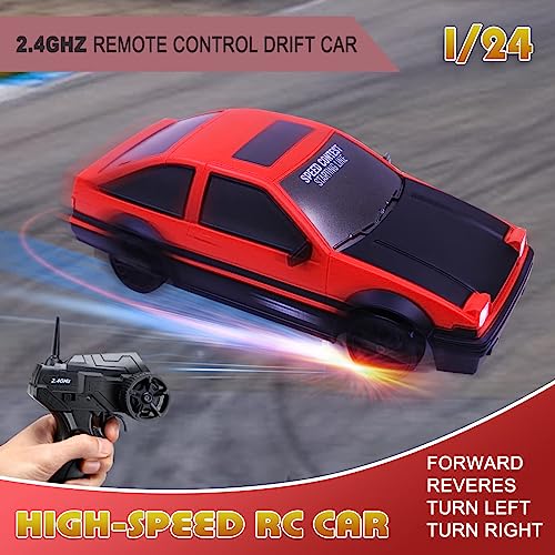 RC Drift Car 1:24 Scale 4WD LED Lights