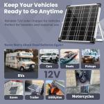 12V Solar Battery Charger 20W Waterproof Panel Kit