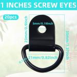 20PCS Heavy-Duty Stainless Steel D-Ring Anchors