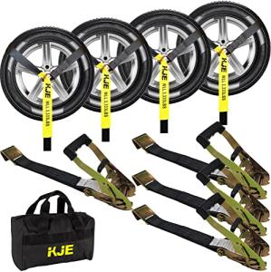 KJE 4 Pack Tie Down Straps - 10,000LBS Strength