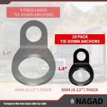 Stainless Steel Tie Down Strap Rings (Pack of 10)