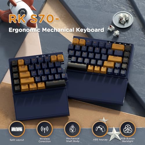 RK Royal Kludge RKS70 Split Wireless Gaming Keyboard