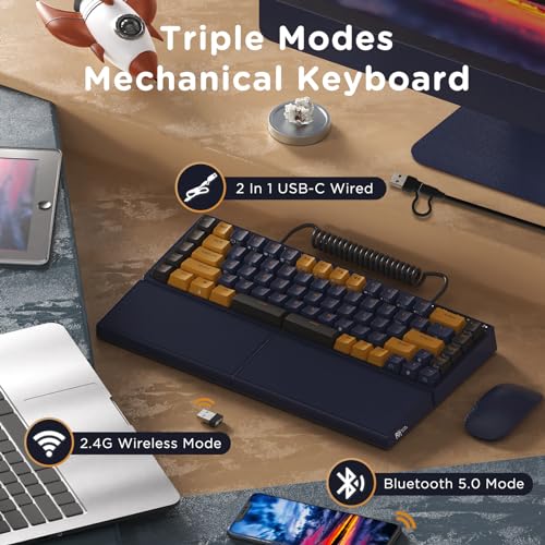 RK Royal Kludge RKS70 Split Wireless Gaming Keyboard
