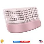 Ergonomic Bluetooth Wireless Keyboard in Rose Color