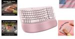 Ergonomic Bluetooth Wireless Keyboard in Rose Color
