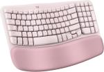 Ergonomic Bluetooth Wireless Keyboard in Rose Color