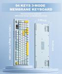 Wireless Rainbow Backlit Membrane Keyboard with Bluetooth