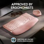 Ergonomic Bluetooth Wireless Keyboard in Rose Color