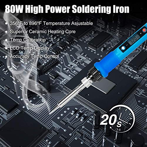 80W Wireless Soldering Iron Kit with Ceramic Heater