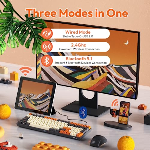 RK ROYAL KLUDGE Wireless Bluetooth Mechanical Keyboard