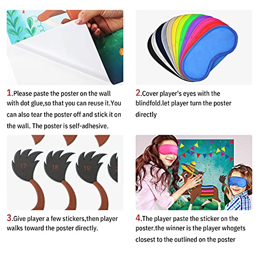 Donkey Party Game with Tail and Eye Masks