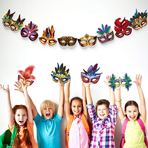 Mardi Gras Faux Feather Masks for Kids