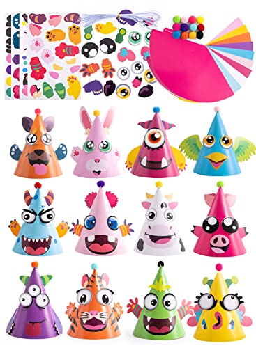 12 Sets Cute Animal Theme Party Hats for Kids