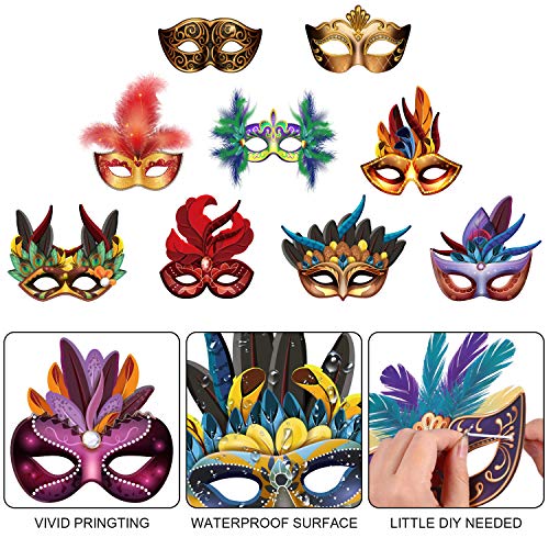 Mardi Gras Faux Feather Masks for Kids