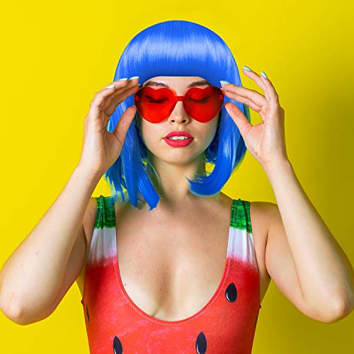 16 Piece Neon Party Wigs and Sunglasses Set