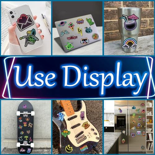 Neon Sign Vinyl Stickers Pack for Kids Teens