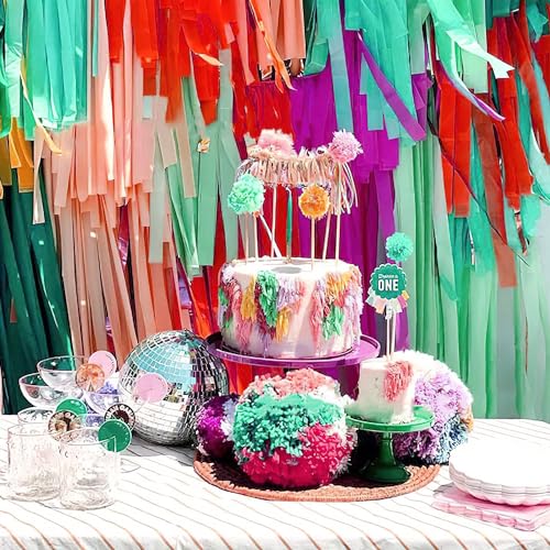 4 Rolls Rose Gold/Pink/Dusty Pink Crepe Paper Streamers