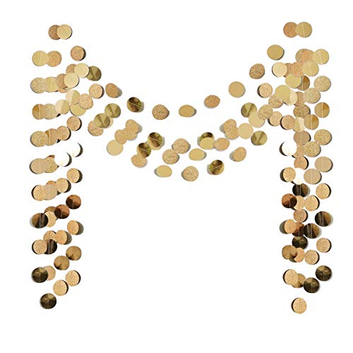 Glitter Champagne Gold Circle Dots Garland Party Decorations