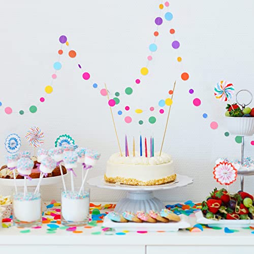 Rainbow Dots Confetti Garland Circle Streamers Party Backdrop