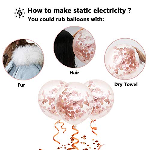 60 Pack Rose Gold Confetti Latex Balloons