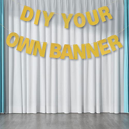 Gold Glitter DIY Banner Kit - Customizable Party Decor