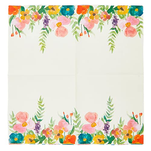 Vintage Floral Paper Napkins for Garden Parties - 100 Pack