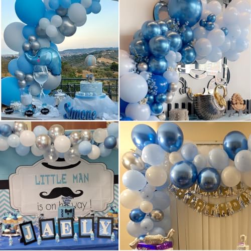 Blue Balloon Variety Pack for Party Decoration, 60Pcs