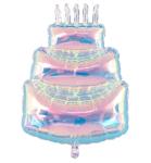 Giant Iridescent Happy Birthday Cake Foil Balloon