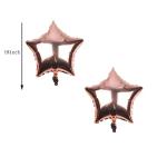 Rose Gold Happy Birthday Mylar Balloon Set - 6PCS