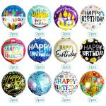 24 Happy Birthday Foil Balloons - 12 Designs