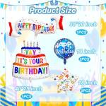 6 Pack Happy Birthday Mylar Balloons and Banner