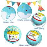 24 Happy Birthday Foil Balloons - 12 Designs