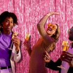 Pink Tinsel Curtain Backdrop - 2 Pack Party Decor