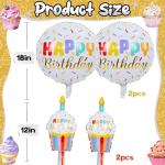 Rainbow Sprinkle Happy Birthday Cupcake Foil Balloons