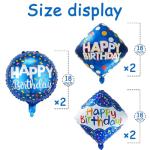 Blue Mylar Happy Birthday Balloon Set - 6 Pcs