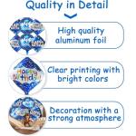 Blue Mylar Happy Birthday Balloon Set - 6 Pcs