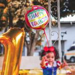 24 Happy Birthday Foil Balloons - 12 Designs