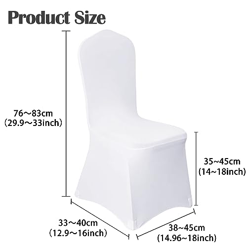 Vencede 50pcs White Stretch Chair Covers for Weddings